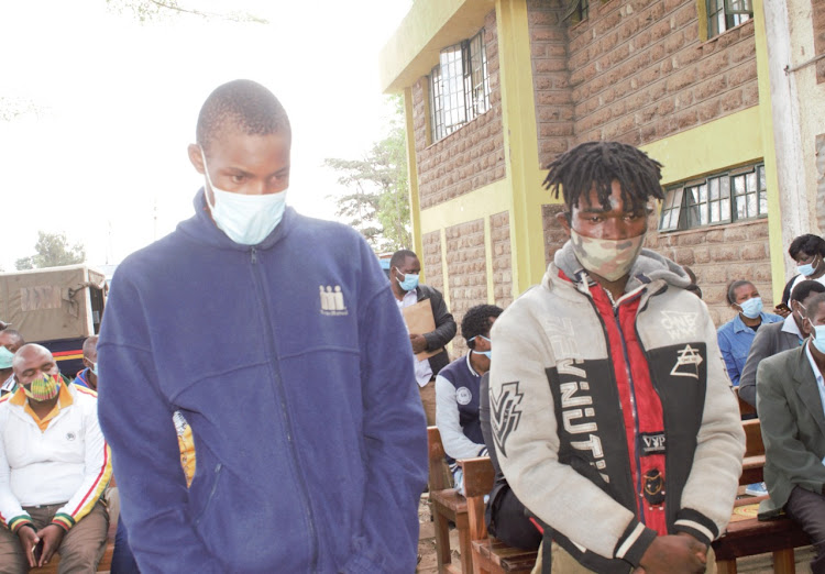 Martin Savala Andalo and Kelvin Nangame in Kibera law courts.