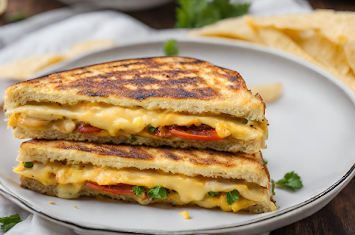 Grilled Masala Omelette Cheese Grilled Sandwich