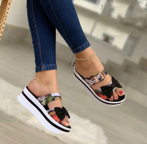 Title 2, Colorful Bow Round Toe Platform Leather Ladies ...