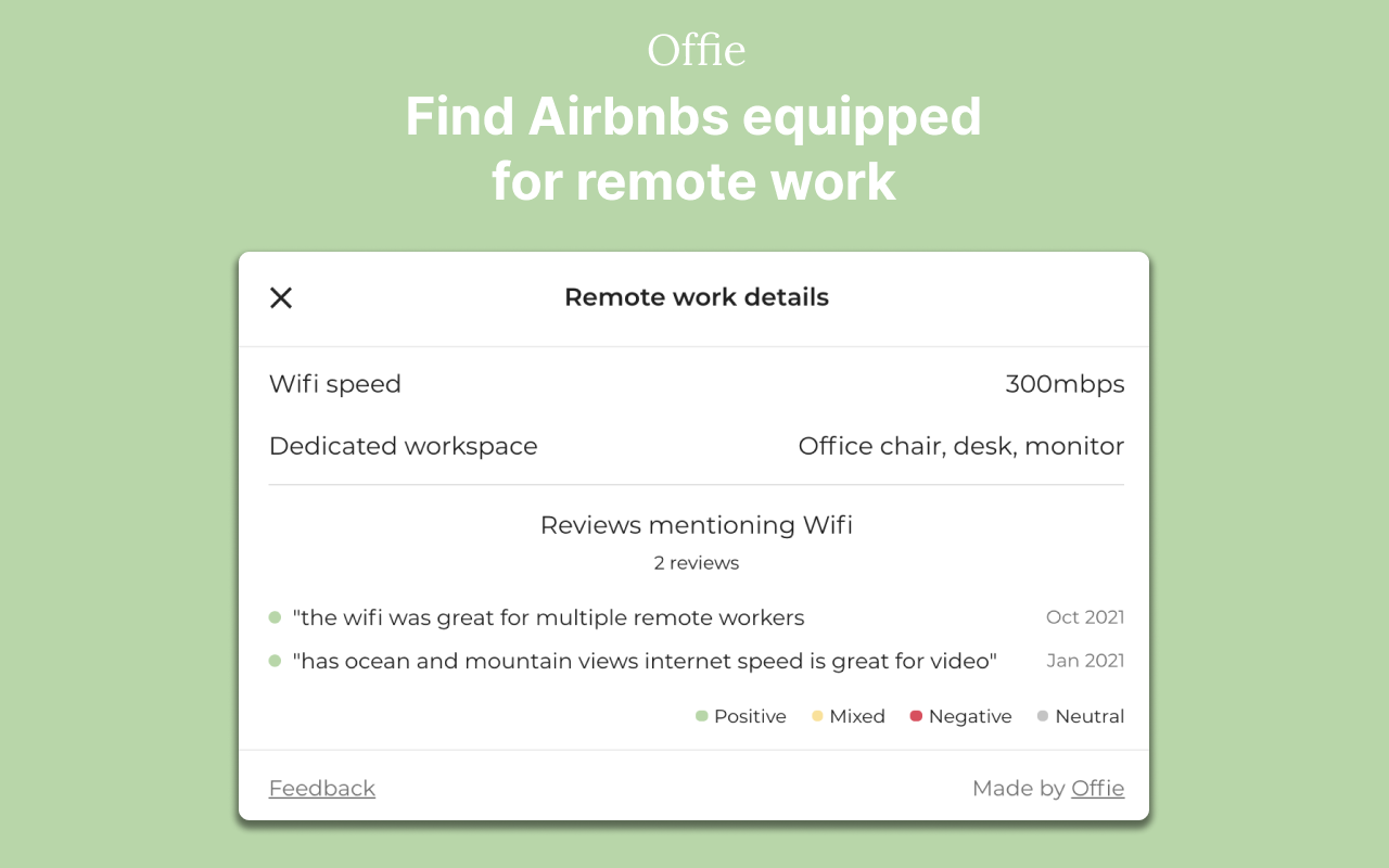 Offie - Airbnb Wifi Reviews Preview image 3