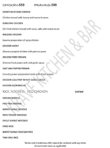 Krave Kitchen And Bar menu 