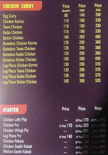 Biryani Haweli menu 