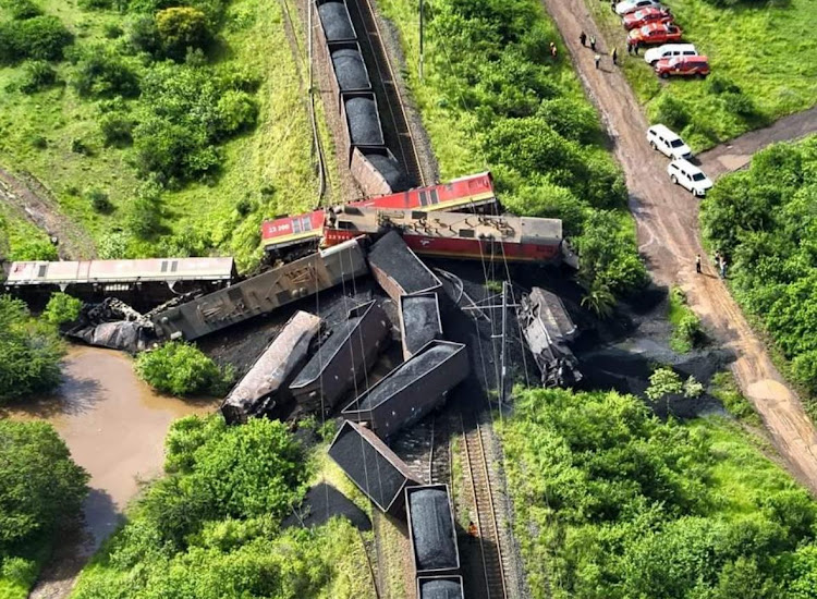 Two trains carrying coal collided and derailed on Sunday near Richards Bay