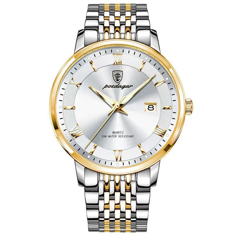 Herenhorloge waterdicht lichtgevend kalender quartz, betrouwbaar en stijlvol voor dagelijks gebruik en outdoor activiteiten.