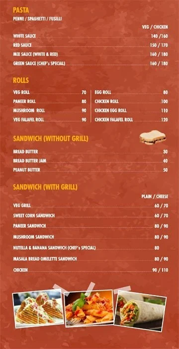 Bake Ur Wish menu 