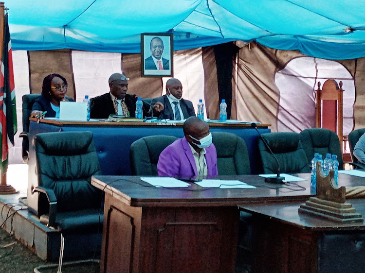 County health committee chairman Erastus Ireri leads the Tuesday session