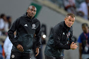  Orlando Pirates coach Milutin Sredojevic and his assistant Rhulani Mokwena during the Telkom Knockout Quarter Final match between Orlando Pirates and Polokwane City at Orlando Stadium on November 04, 2017 in Johannesburg, South Africa. 