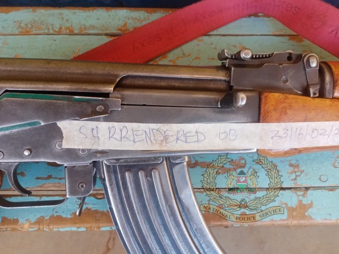 The surrendered AK47 rifle