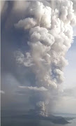 A view of the Taal volcano eruption seen from Tagaytay, Philippines, on January 12 2020 in this still image taken from social media video. 