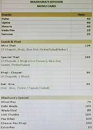 Madhuras Kitchen menu 2