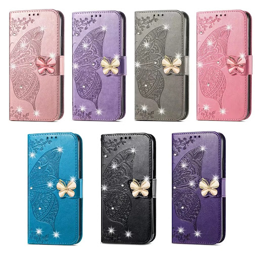 Title 1, Creative diamond-encrusted butterfly embossed l...