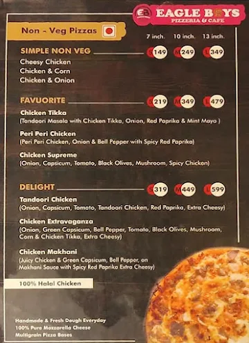 Eagle Boys Pizzeria & Cafe menu 