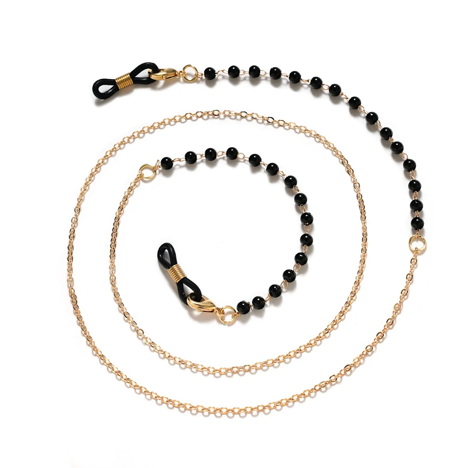 Metalen bril met parel anti-verlies masker ketting. Houd je bril en masker veilig en stijlvol, en verlies ze nooit meer.