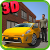 Airport taxi driver city rush icon