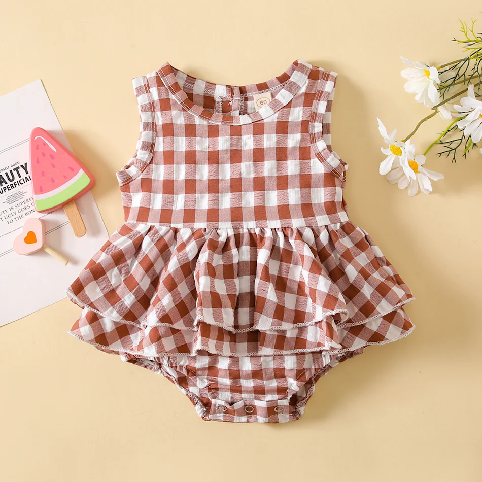 Nuevo Vestido Plaid Sin Mangas para Bebé Niña Verano Moda Infantil Fresco y Cómodo Perfecto para Días Soleados.