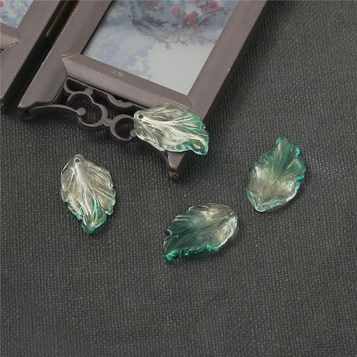 Title 10, Ginkgo Feather DIY Handmade Hairpin Czech Glass...