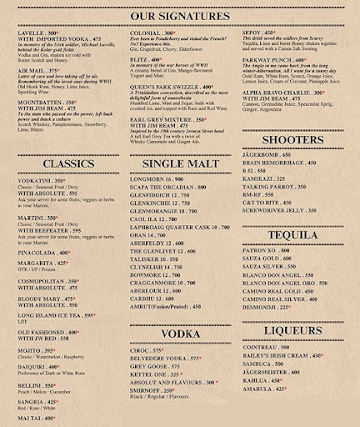 The Whitefield Arms Cafe menu 