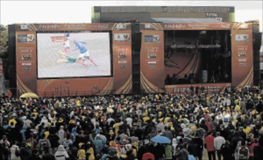 TUNED IN: Soccer fans attended the St George's Park fan fest to watch the match between South Africa and France during the 2010 World Cup PHOTO: Fredlin Adriaan