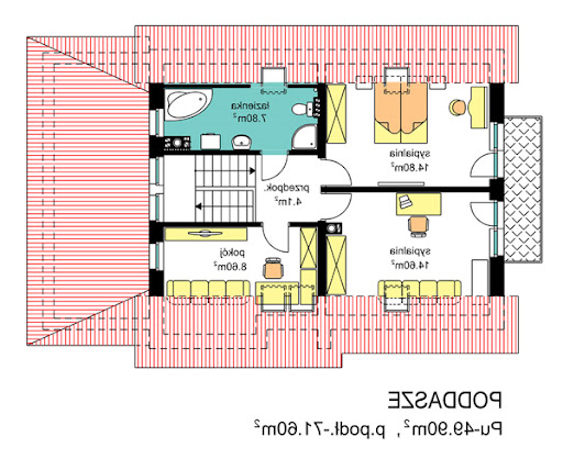 BW-54 front południowy - Rzut poddasza