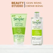 (Mẫu Mới) Nước Tẩy Trang Không Cồn 200Ml + Sữa Rửa Mặt Dạng Gel 150Ml Kind To Skin Simple