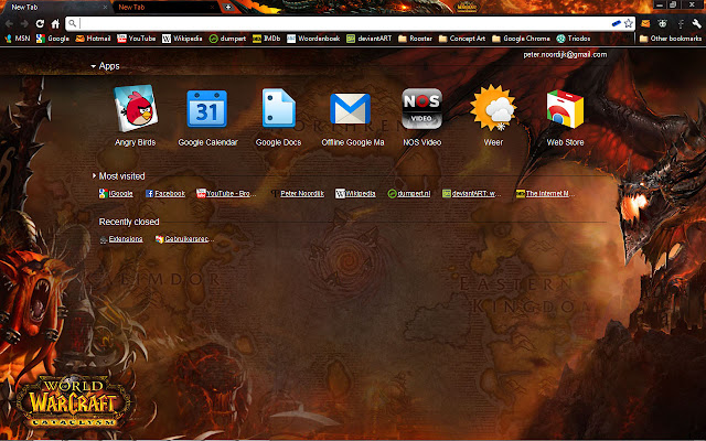 World of Warcraft Cataclysm Theme chrome extension