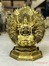 Tượng Phật Thiên Thủ Thiên Nhãn Bằng Đồng Thau Vàng - Phật Thiên Thủ Thiên Nhãn Cao 42Cm