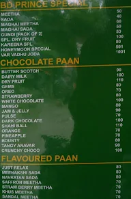 GK Prince Paan menu 1