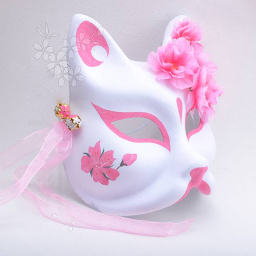 Title 4, Custom Antique Hanfu Fox Cat Mask Hand-painted ...