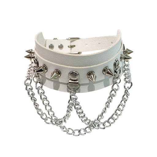 Title 7, Gothic Exaggerated PU Leather Collar. Elevate y...