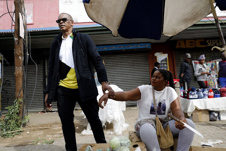 ANC secretary-general Ace Magashule on the campaign trail in Kliptown, Soweto, on April 11 2019.