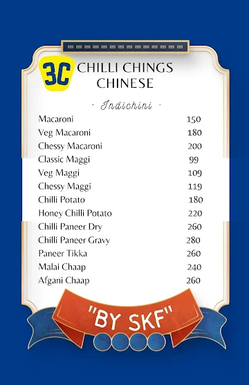 Chilli Chings Chinese By SKF menu 