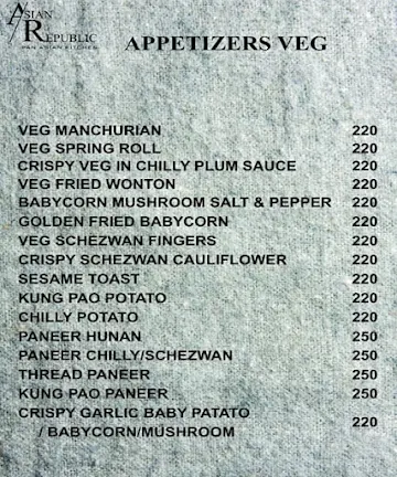 Asian Republic menu 