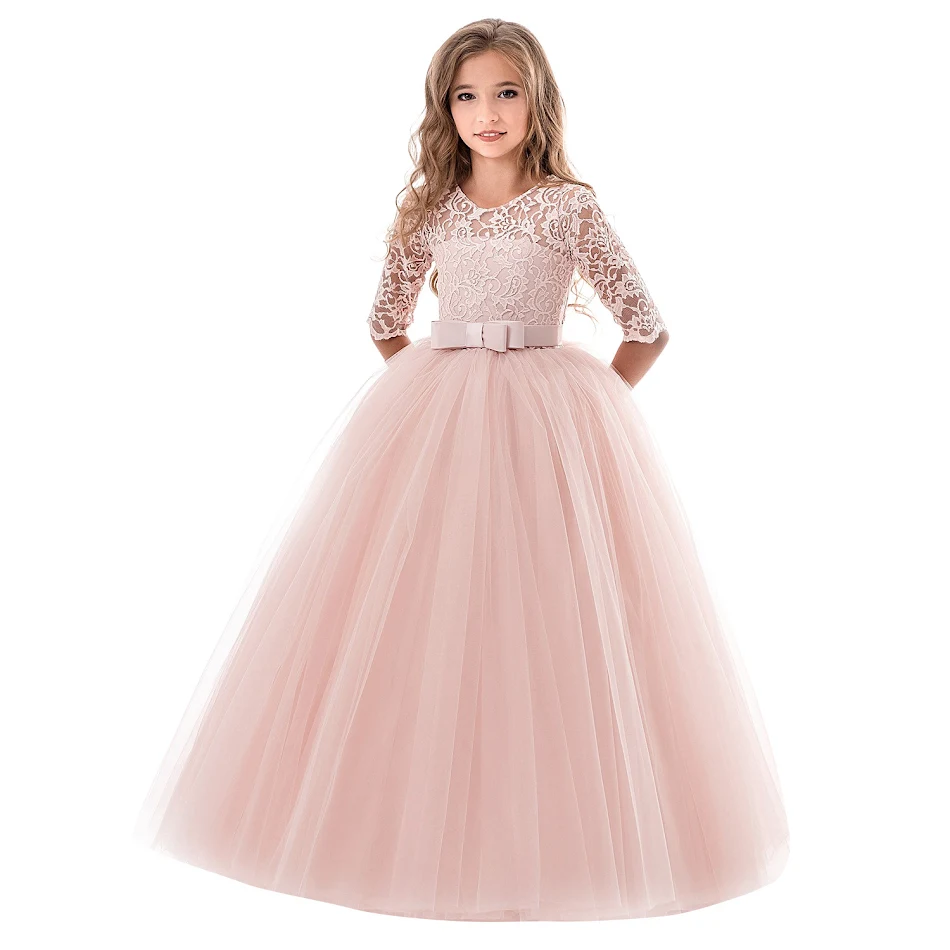 Children's Long Sleeved Wedding Floral Dress perfect for flower girls or special events. Comfortable, elegant design tha