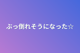 ぶっ倒れそうになった☆