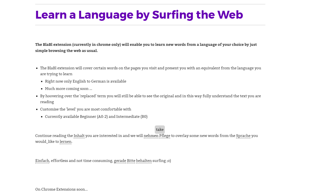 BlabLing - learning German by surfing (Beta) Preview image 2