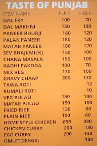 Taste Of Punjab menu 1