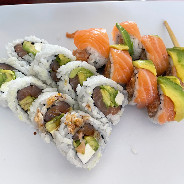 Double salmon, vegas roll