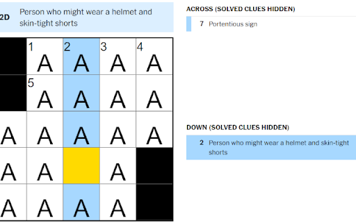 NYT Crossword Clue Hider