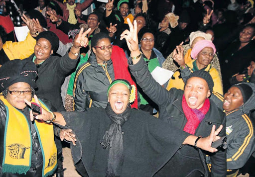 POWER OF THE WOMEN: ANC Women's league delegates sing and chant during their special provincial general council which was held in Mthatha on Satuday Picture: LULAMILE FENI