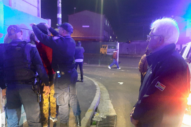 Premier Alan Winde on patrol with LEAP officers in Hanover Park on May 19. Picture: OFFICE OF THE WESTERN CAPE PREMIER.