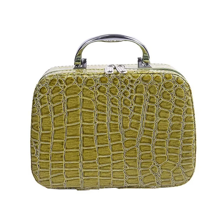 Trousse de maquillage portable motif pierre. Organisez vos cosmétiques avec élégance et transportez-les facilement. Idéal pour les voyages et le quotidien.