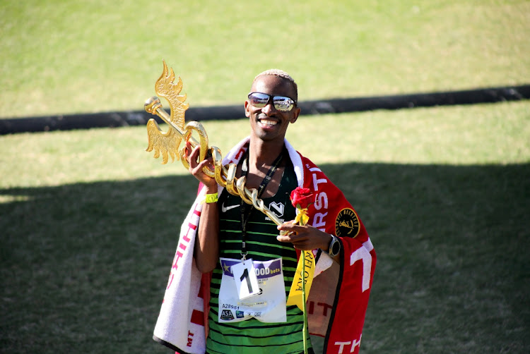 Tete Dijana defended his Comrades Marathon crown. Picture: NQUBEKO MBHELE