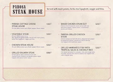 Parosa menu 