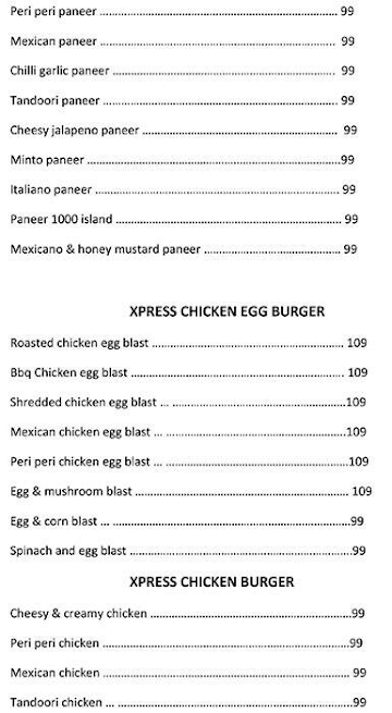 Cheesy Juicy Burgers menu 