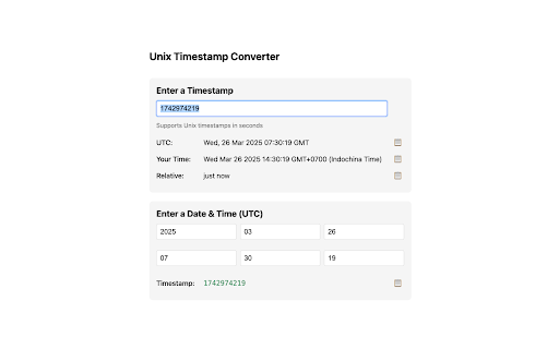 Unix Timestamp Converter
