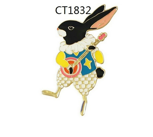Title 9, Cute Metal Animal Cat Rabbit Brooch, Cartoon Al...