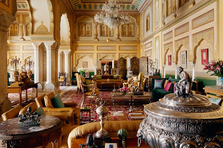 The lavish interiors of Jaipur's City Palace, which was built in 1727.