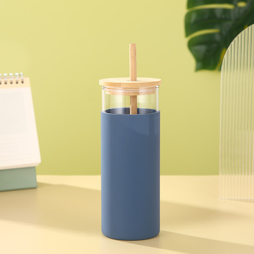 Title 1, Large Capacity Glass with Bamboo Lid. High Boro...