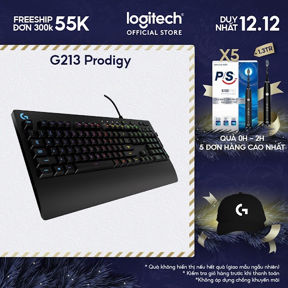 [Mã Elmall5 Giảm Đến 500K] Bàn Phím Game Có Dây Logitech G213 Prodigy - Rgb, Full Size, Chống Tràn Bền Bỉ