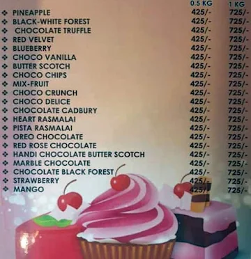 Oaramehas Cake Shop menu 